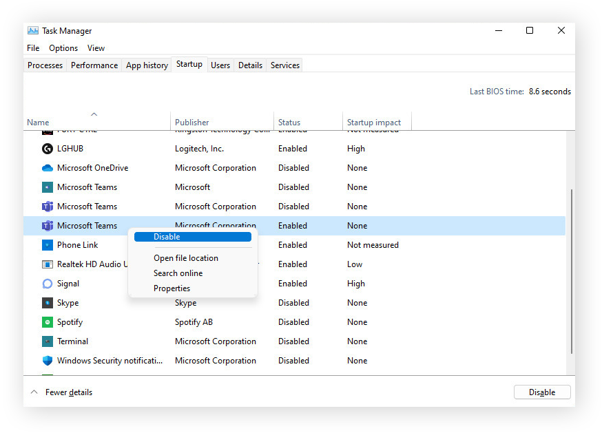 Alterar e desativar programas de inicialização do Windows
